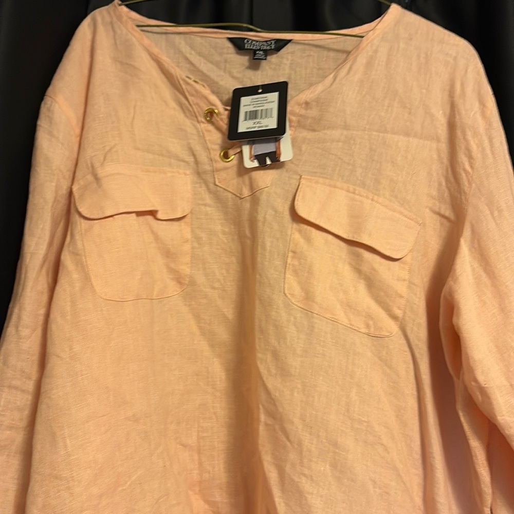 NWT Company Ellen Tracy peach/champagne be shirt sz XXL